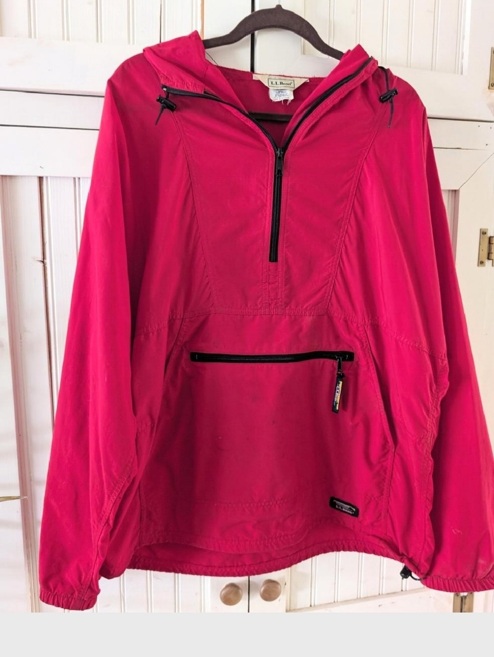 L.L. Bean Men's Red Half Zip Anorak Jacket